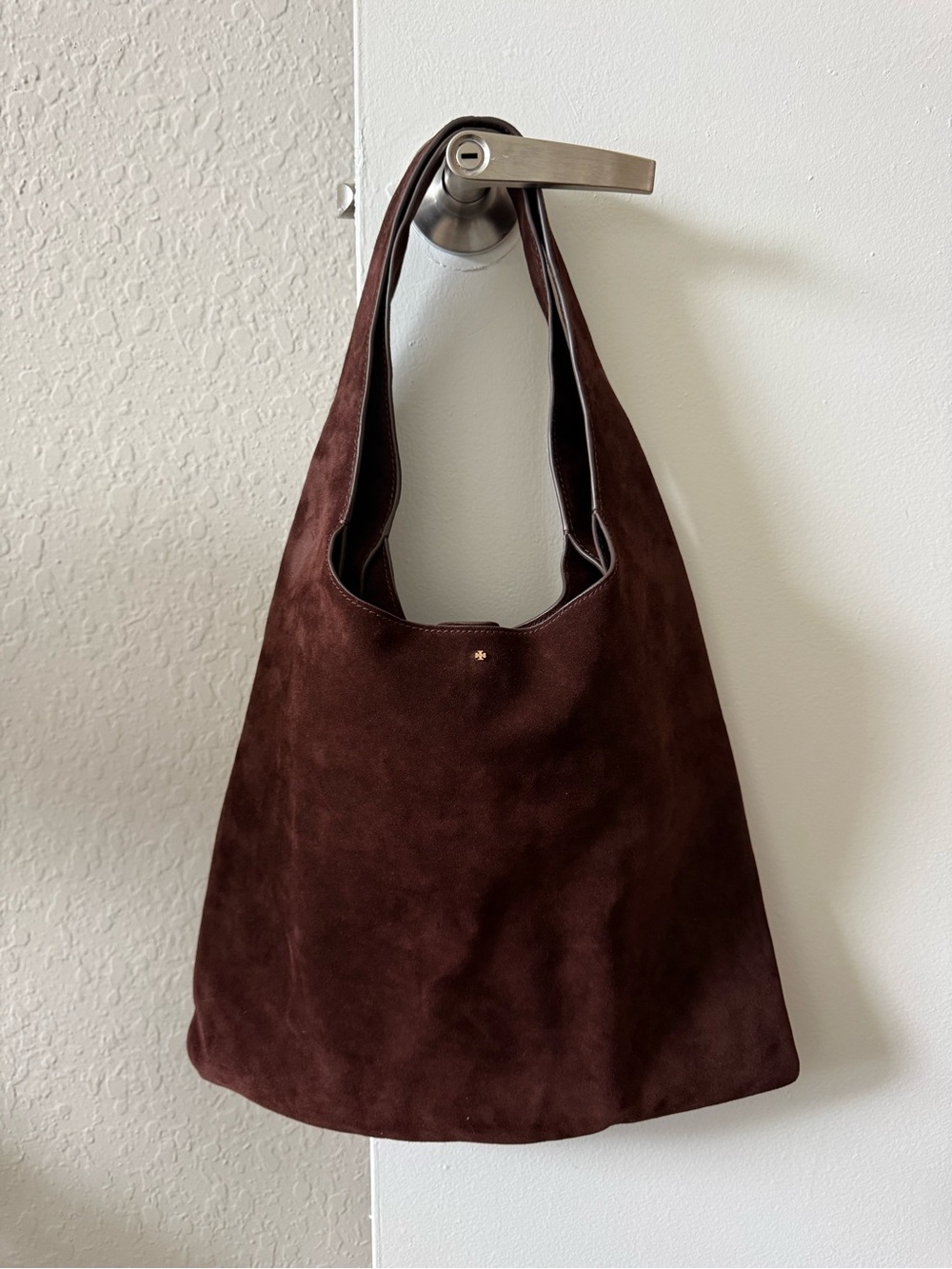 NWOT Tory Burch Suede Shoulder Tote in Deep Brown